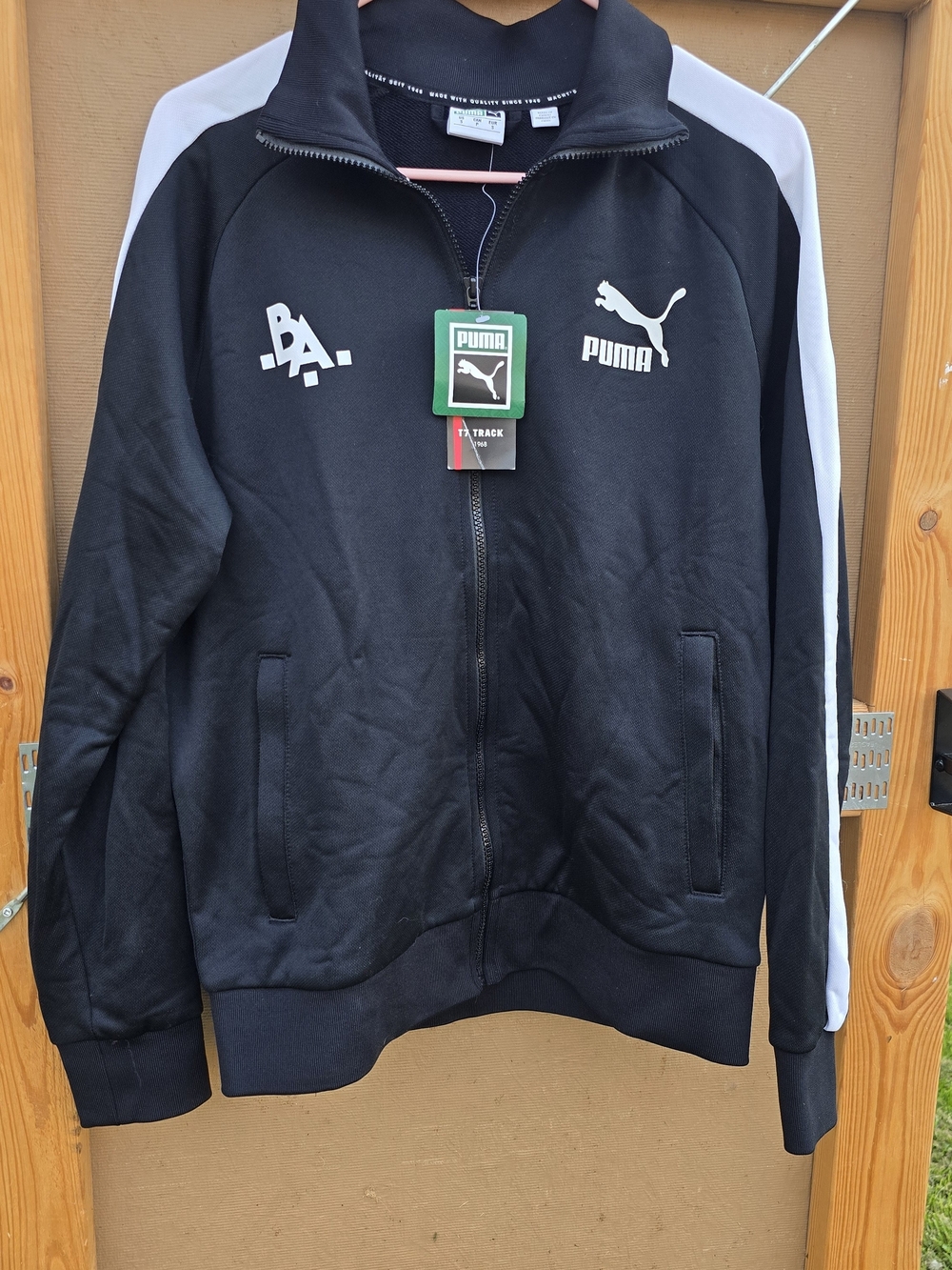 Puma Black Jacket with White Logo BOSS Angeles New With Tags Mens Small.